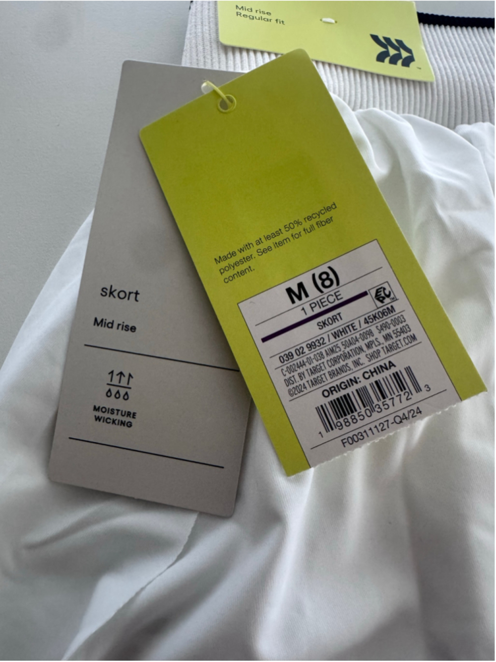 Women's All in Motion White Skort with Black Waistband M - Picture 4 of 5